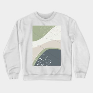 Modern Abstract Organic Shapes in Green, Grey and Neutral Tones Crewneck Sweatshirt